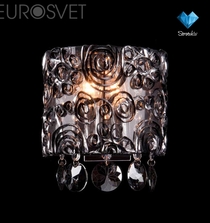 Evrosvet  3400/2 хром/дымчатый хрусталь Strotskis