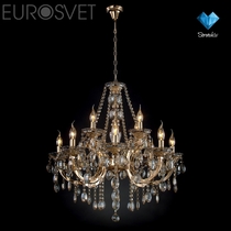 Evrosvet  3449/8+4 золото/тонированный хрусталь Strotskis