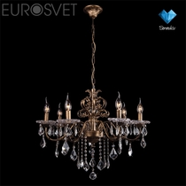 Evrosvet  3641/7 черный с золотом/прозрачный хрусталь  Strotskis