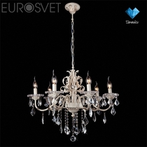 Evrosvet  3641/7 белый с золотом/прозрачный хрусталь  Strotskis