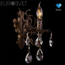 Evrosvet  3113/1 черный с золотом/прозрачный хрусталь Strotskis