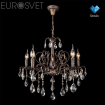 Evrosvet  3113/5 черный с золотом/прозрачный хрусталь Strotskis