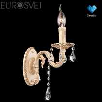 Evrosvet  3139/1 бежевый/прозрачный хрусталь Strotskis