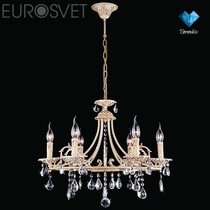 Evrosvet  3141/6 бежевый/прозрачный хрусталь Strotskis