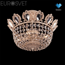 Evrosvet  3165/4 белый с золотом /прозрачный хрусталь Strotskis