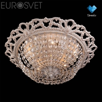 Evrosvet  3298/5 белый с золотом/прозрачный хрусталь Strotskis