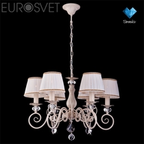 Evrosvet  3300/6 белый с золотом/прозрачный хрусталь Strotskis