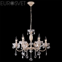 Evrosvet  10005/6 белый с золотом/прозрачный хрусталь Strotskis