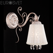 Evrosvet  10007/1 белый с золотом/прозрачный хрусталь Strotskis